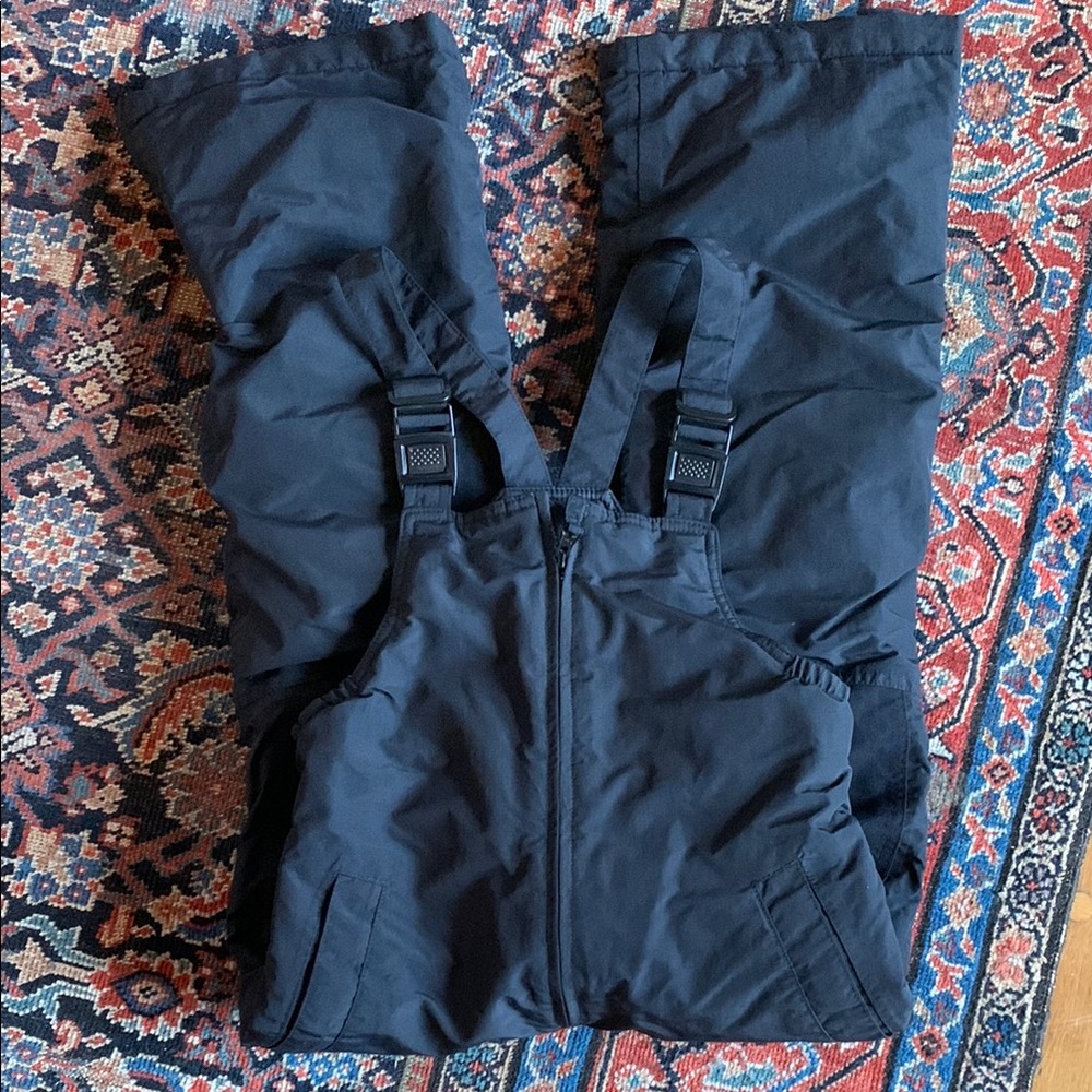 Land’s End Squall Black Snowpants Bib Overalls 8